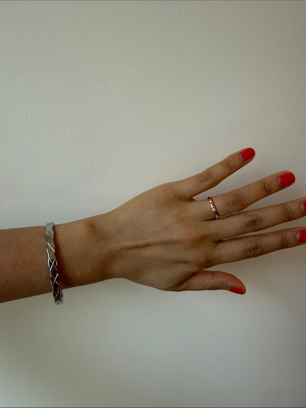 COCO CRUSH Silver Quilted Bangle Bracelet